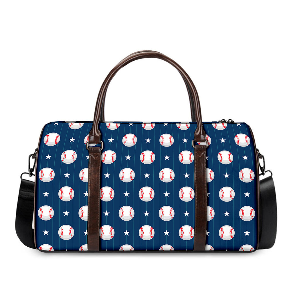 Baseballs Star Pattern Print Duffle Bag
