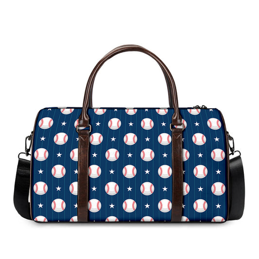 Baseballs Star Pattern Print Duffle Bag
