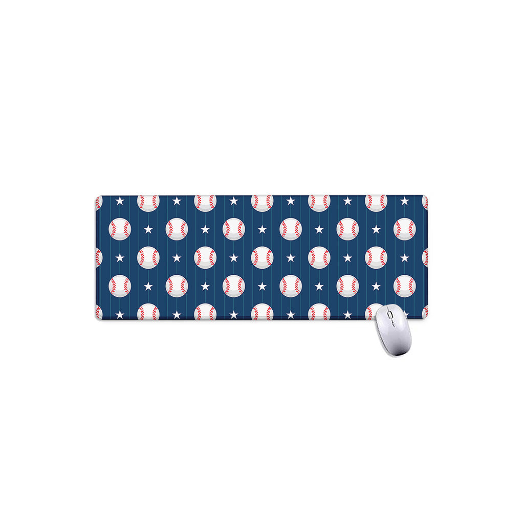 Baseballs Star Pattern Print Extended Mouse Pad