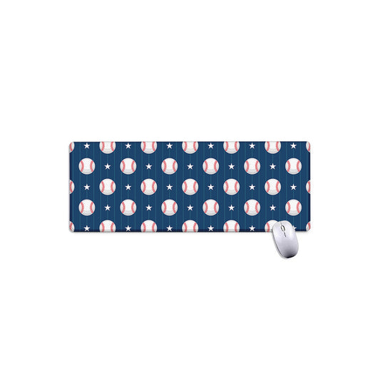Baseballs Star Pattern Print Extended Mouse Pad