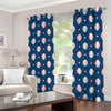 Baseballs Star Pattern Print Extra Wide Grommet Curtains