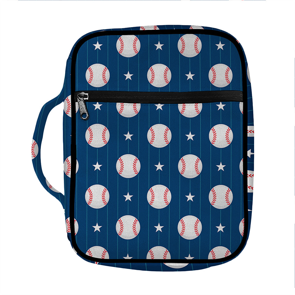 Baseballs Star Pattern Print Front Pocket Bible Bag
