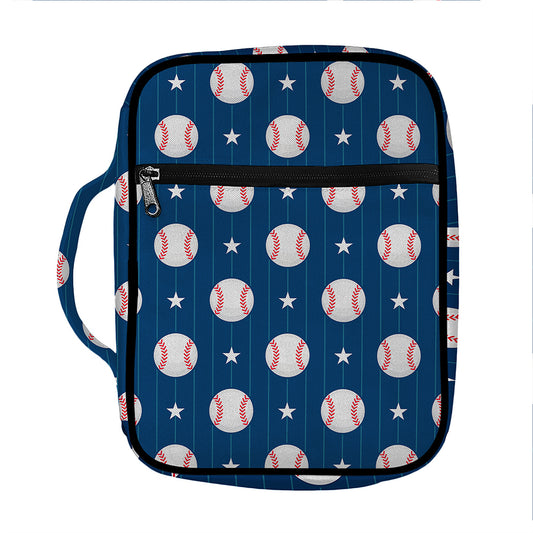 Baseballs Star Pattern Print Front Pocket Bible Bag