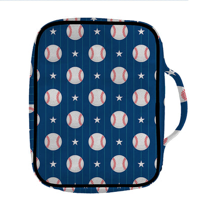 Baseballs Star Pattern Print Front Pocket Bible Bag