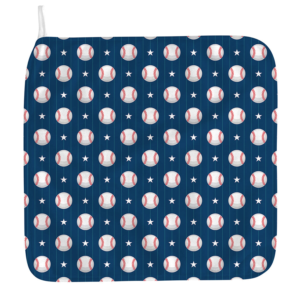 Baseballs Star Pattern Print Hand Towel