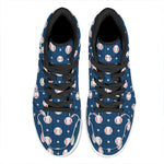 Baseballs Star Pattern Print High Top Leather Sneakers