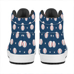 Baseballs Star Pattern Print High Top Leather Sneakers