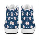 Baseballs Star Pattern Print High Top Leather Sneakers