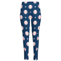 Baseballs Star Pattern Print High-Waisted Pocket Leggings