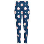 Baseballs Star Pattern Print High-Waisted Pocket Leggings
