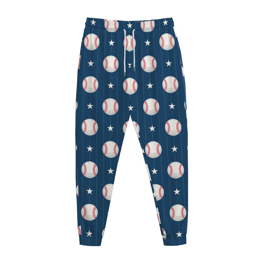 Baseballs Star Pattern Print Jogger Pants