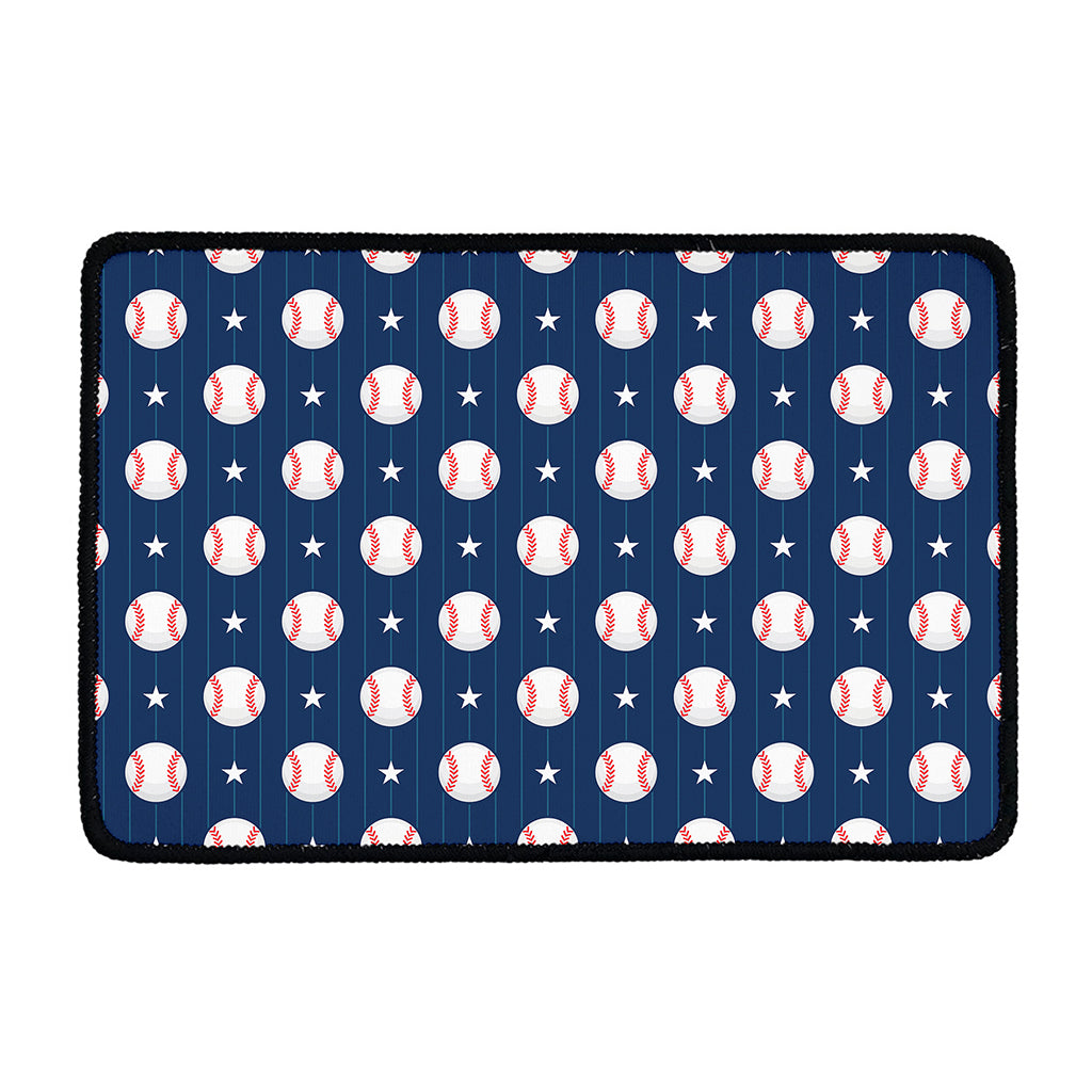 Baseballs Star Pattern Print Kitchen Mat
