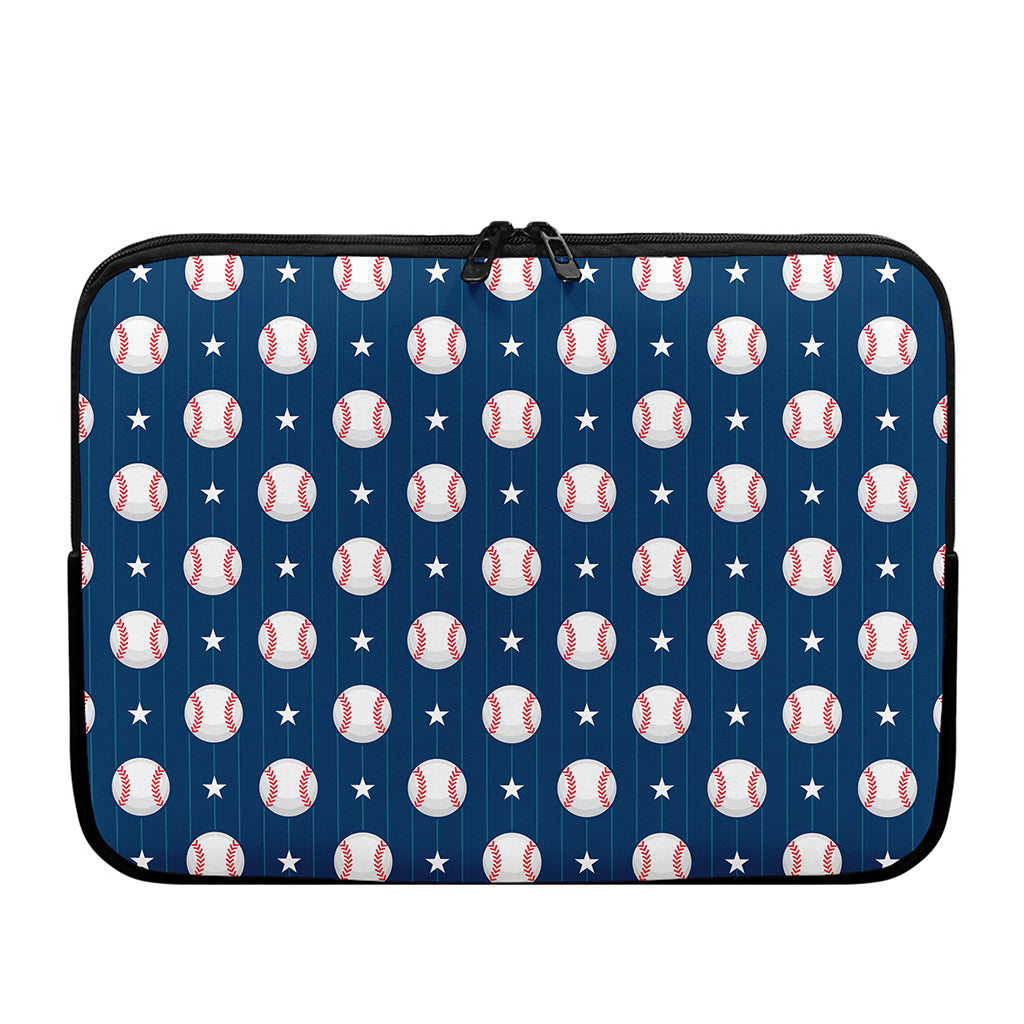 Baseballs Star Pattern Print Laptop Sleeve