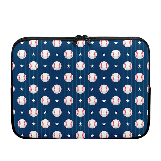 Baseballs Star Pattern Print Laptop Sleeve