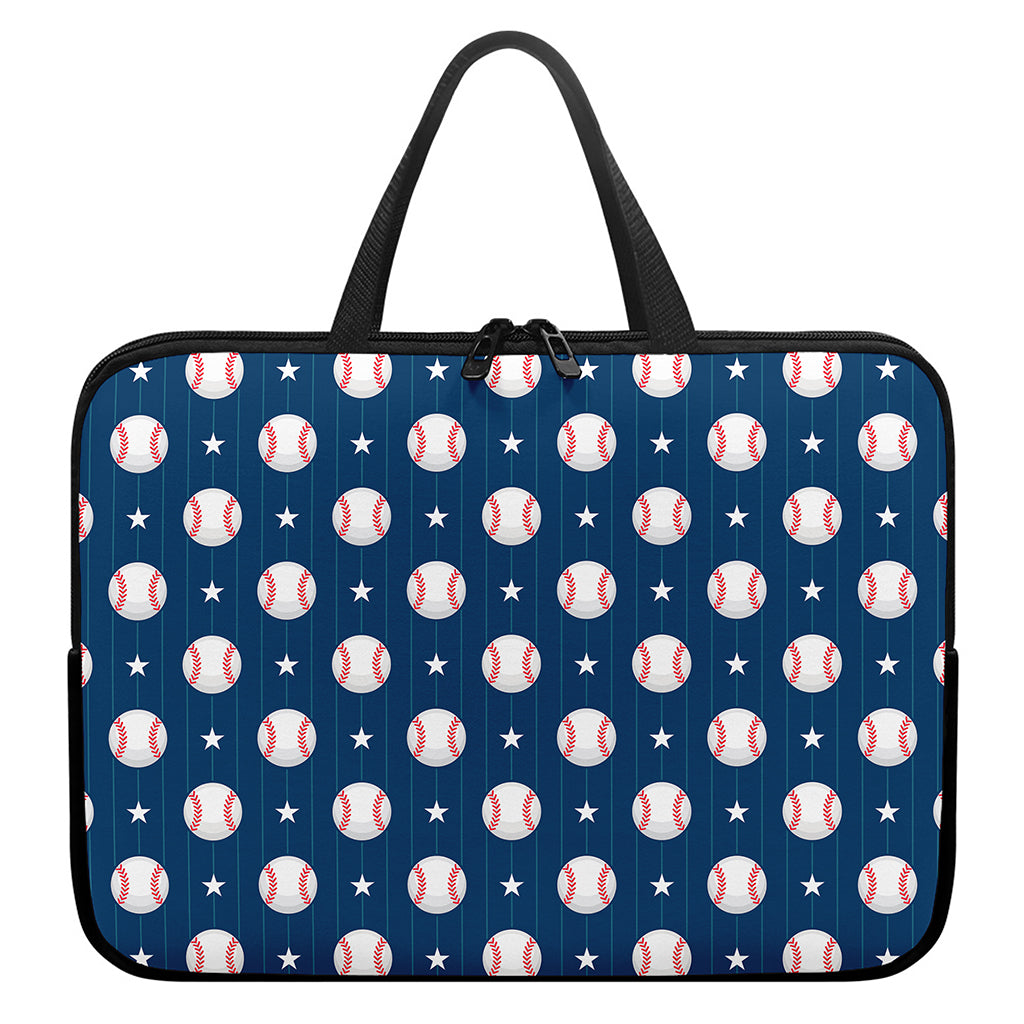 Baseballs Star Pattern Print Laptop Sleeve With Handle
