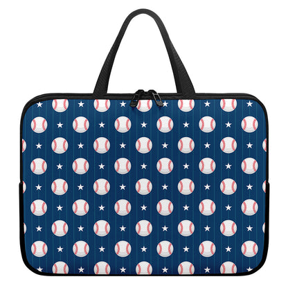 Baseballs Star Pattern Print Laptop Sleeve With Handle
