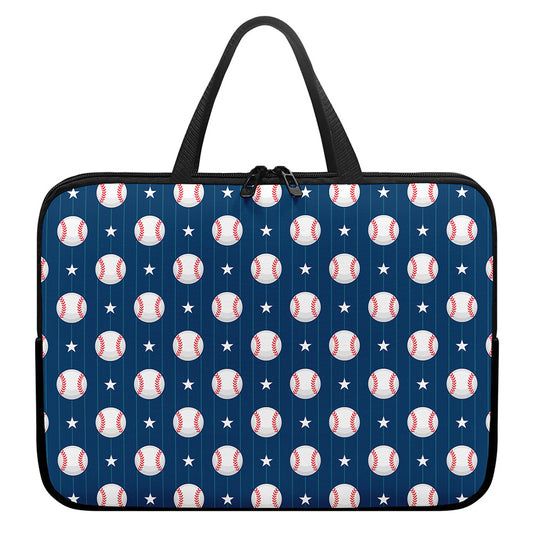 Baseballs Star Pattern Print Laptop Sleeve With Handle