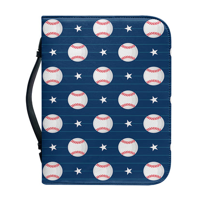 Baseballs Star Pattern Print Leather Bible Cover