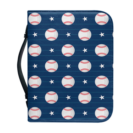 Baseballs Star Pattern Print Leather Bible Cover