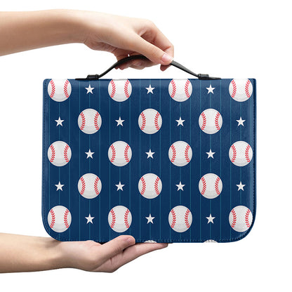 Baseballs Star Pattern Print Leather Bible Cover