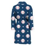 Baseballs Star Pattern Print Men's Bathrobe