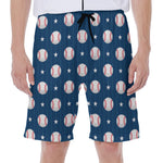 Baseballs Star Pattern Print Men's Beach Shorts