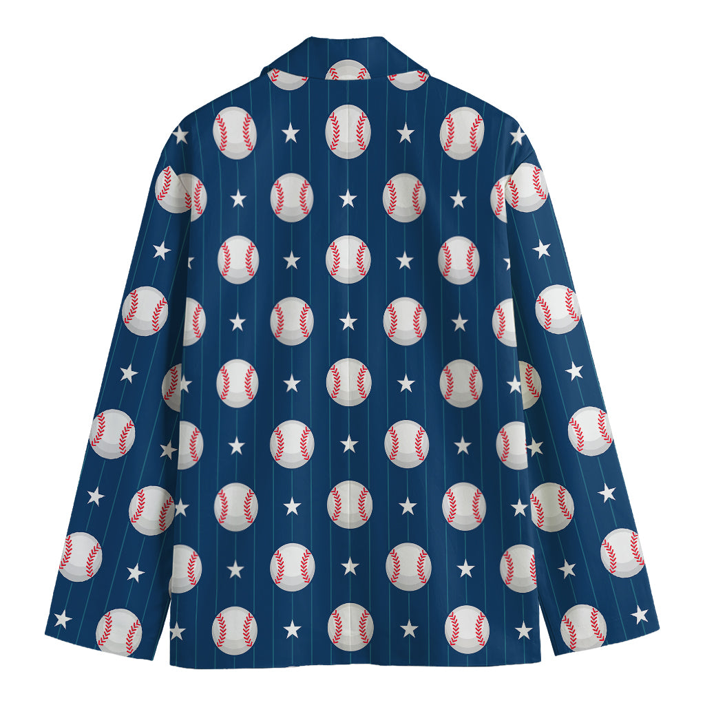 Baseballs Star Pattern Print Men's Blazer