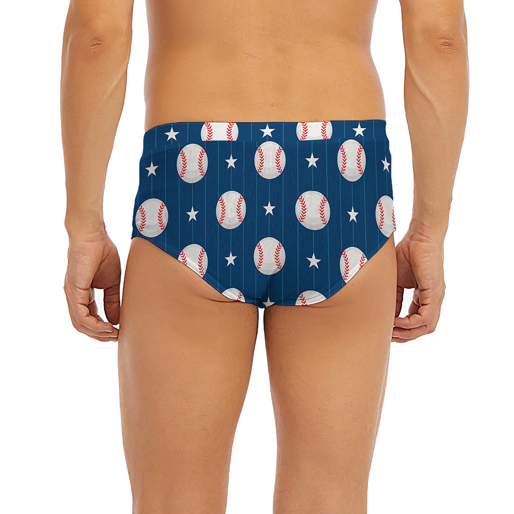 Baseballs Star Pattern Print Men's Briefs