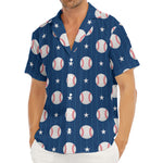 Baseballs Star Pattern Print Men's Deep V-Neck Shirt