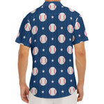 Baseballs Star Pattern Print Men's Deep V-Neck Shirt