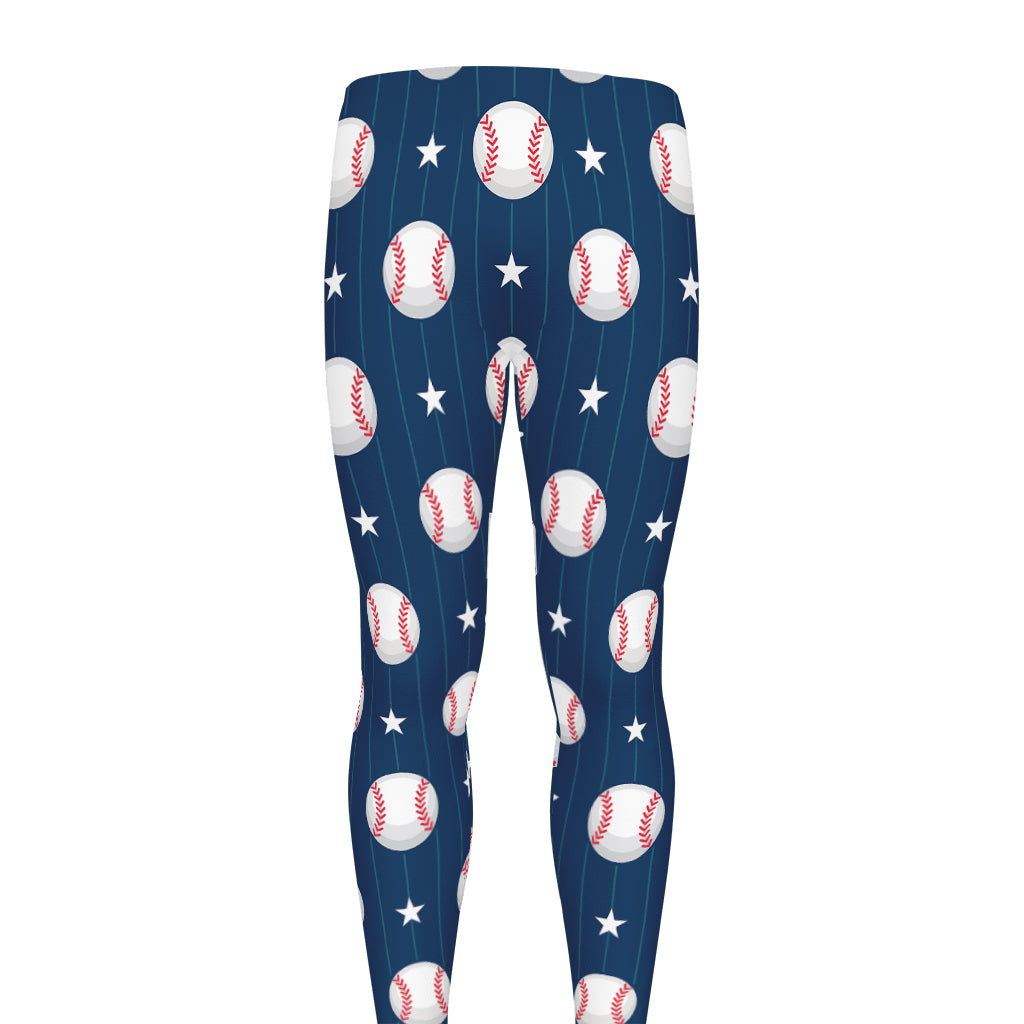 Baseballs Star Pattern Print Men's leggings