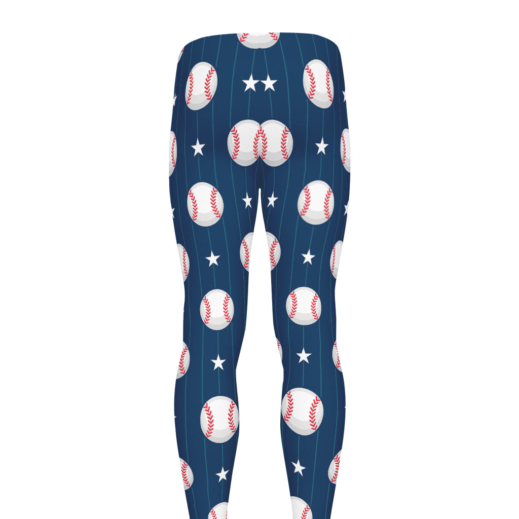 Baseballs Star Pattern Print Men's leggings