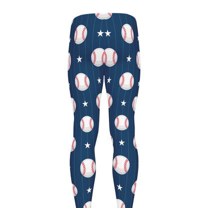 Baseballs Star Pattern Print Men's leggings