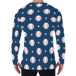Baseballs Star Pattern Print Men's Long Sleeve T-Shirt