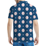 Baseballs Star Pattern Print Men's Polo Shirt