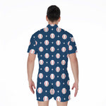 Baseballs Star Pattern Print Men's Rompers