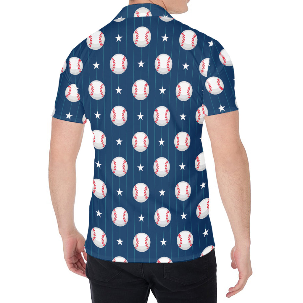 Baseballs Star Pattern Print Men's Shirt