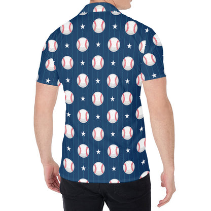 Baseballs Star Pattern Print Men's Shirt