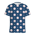 Baseballs Star Pattern Print Men's Athletic T-Shirt