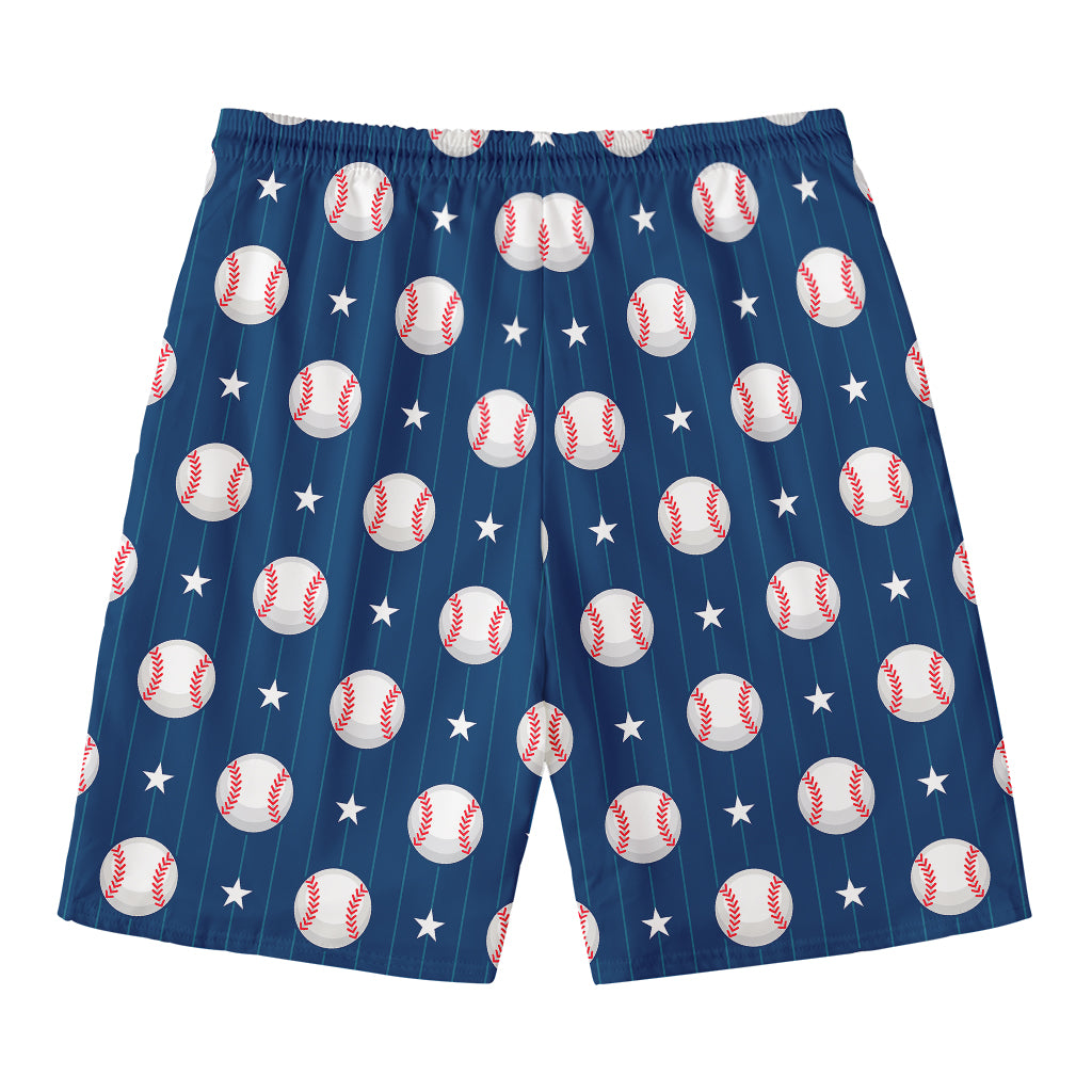 Baseballs Star Pattern Print Men's Swim Trunks