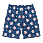 Baseballs Star Pattern Print Men's Swim Trunks