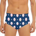 Baseballs Star Pattern Print Men's Triangle Swim Briefs