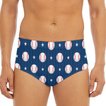 Baseballs Star Pattern Print Men's Triangle Swim Briefs