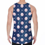 Baseballs Star Pattern Print Men's Velvet Tank Top