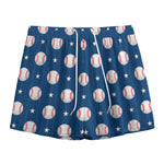 Baseballs Star Pattern Print Mesh Shorts