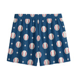 Baseballs Star Pattern Print Mesh Shorts