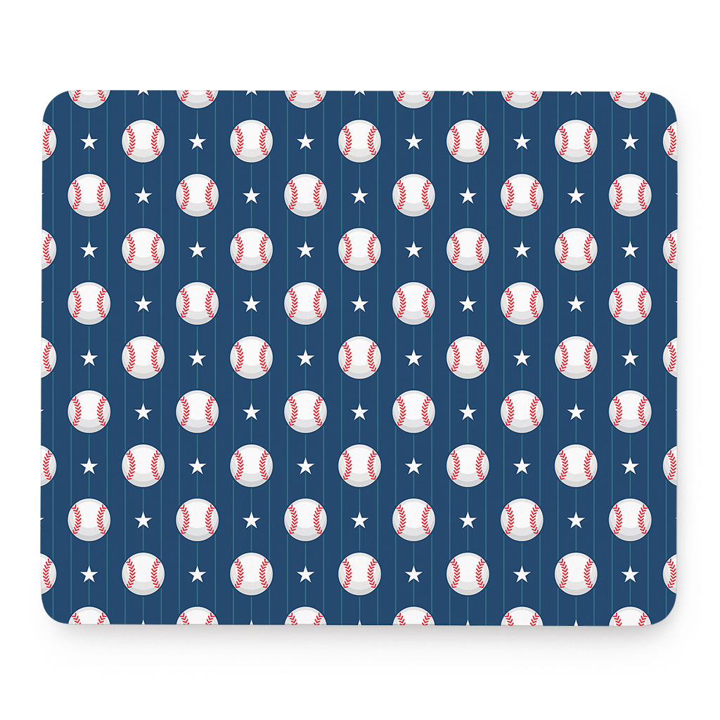 Baseballs Star Pattern Print Mouse Pad