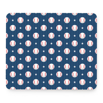 Baseballs Star Pattern Print Mouse Pad