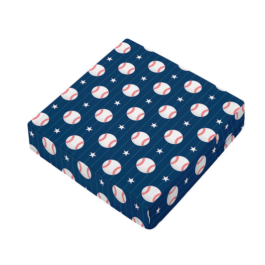 Baseballs Star Pattern Print Outdoor Seat Cushion Cover