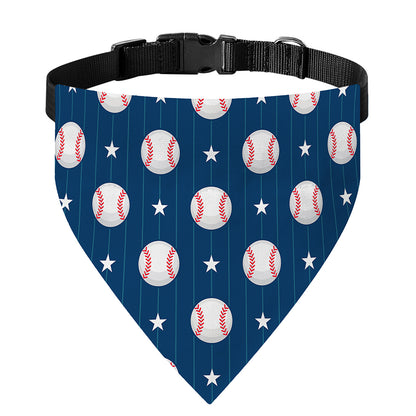 Baseballs Star Pattern Print Over The Collar Dog Bandana